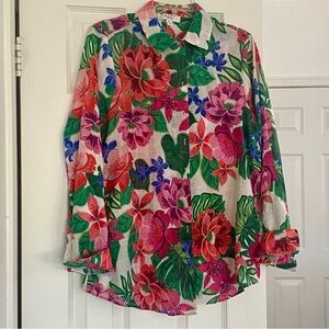 Multicolor Floral Button Down Shirt - Tomato Girl Resort-wear Core